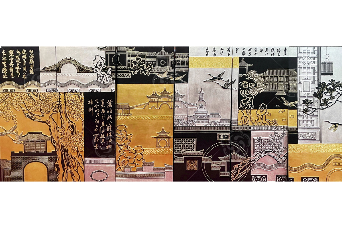 刻漆壁畫《園林記憶》